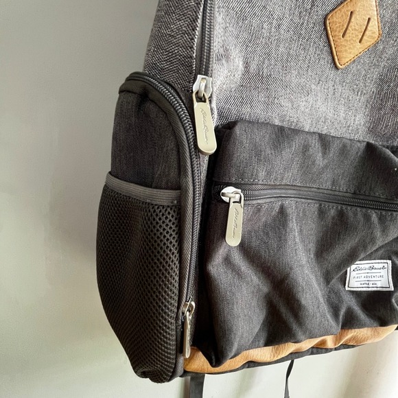Eddie Bauer First Adventure Backpack Gray and Black Unisex Diaper Bag - Picture 6 of 16